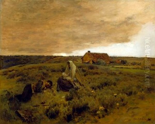 Weary Wayfarers Oil Painting by Jean-Charles Cazin