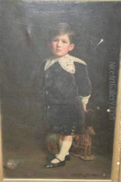 H.buckland Oil On Canvas 
Portrait Of Arthur William Berry Signed And Dated 1905 38 X 23in Oil Painting by Arthur Henry Howard Heming