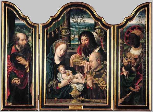 Triptych 1530s Oil Painting by Pieter Coecke Van Aelst