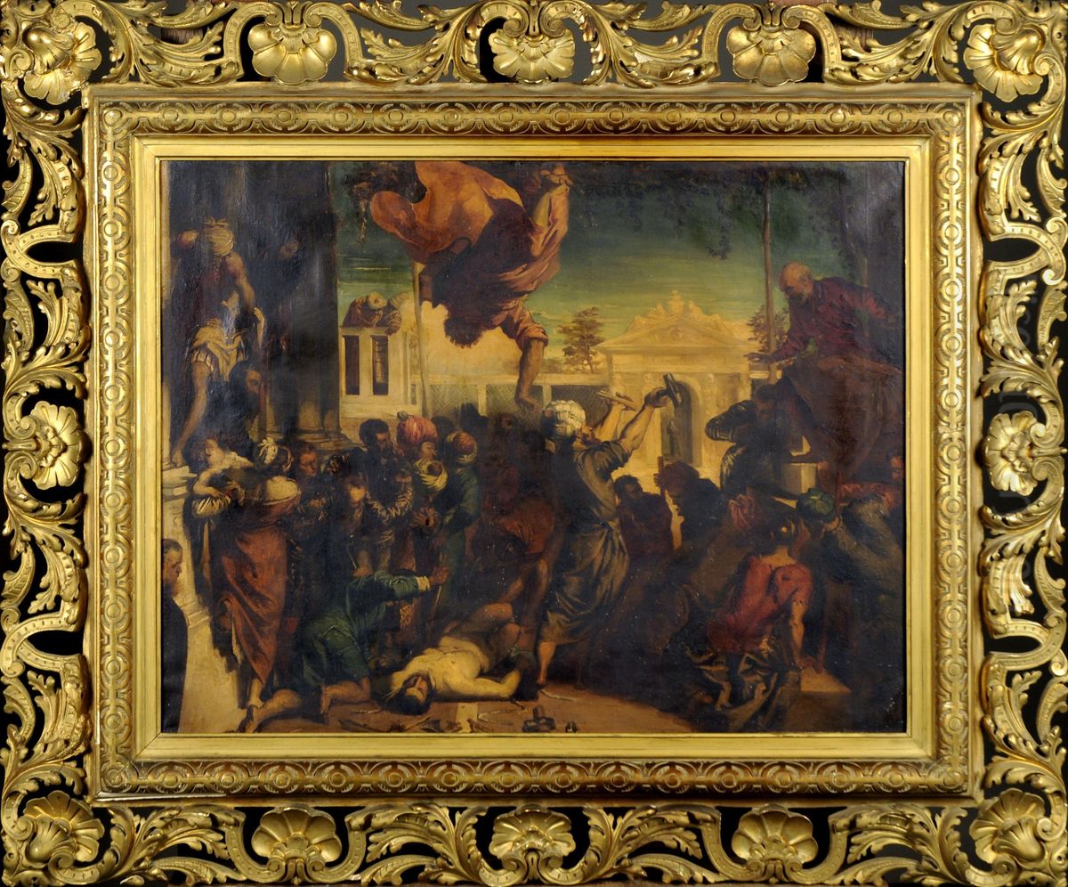 Saint Marc Delivrant L'esclave Oil Painting by Andre Hennebicq