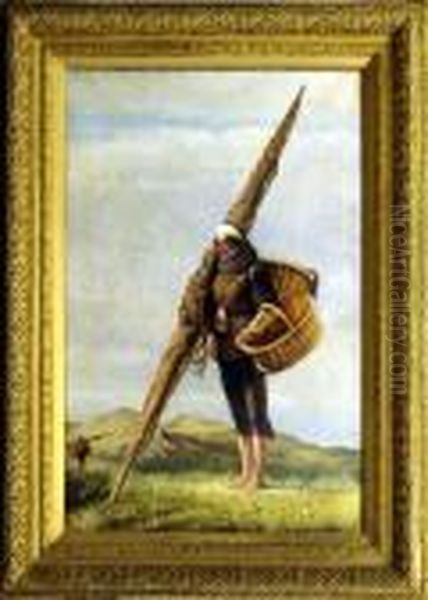 [la Peche] Oil Painting by Andre Hennebicq