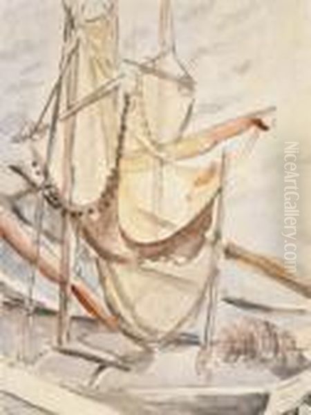 Nets Drying Oil Painting by Grace Henry