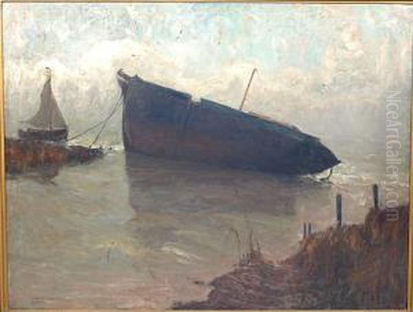 Het Wrak.
 L'epave Oil Painting by Frans Hens