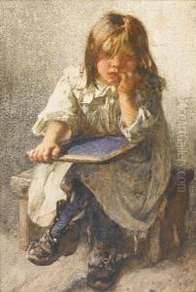 The Art Lesson; The Rule Of Three, Apair Oil Painting by John Henry Henshall