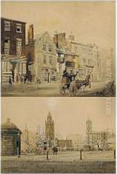 A Group Of Watercolours Of Liverpool Oil Painting by William Gavin Herdman