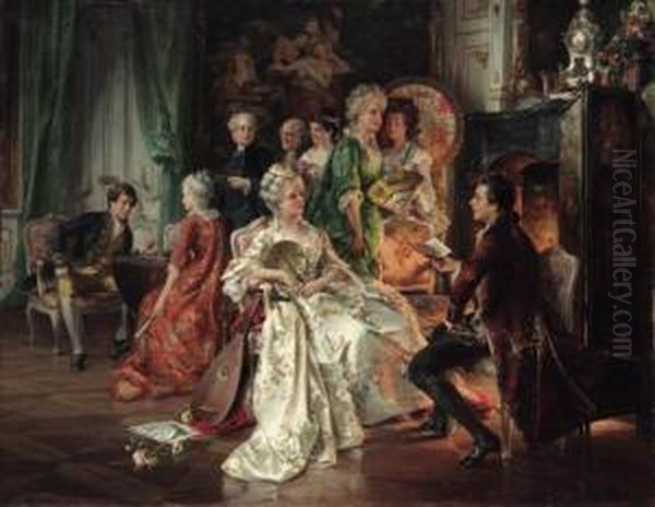 An Evening's Entertainment
Oil On Canvas Oil Painting by Carl Herpfer