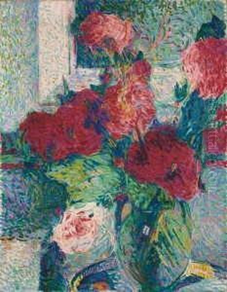 Roter Mohn Oil Painting by Curt Herrmann