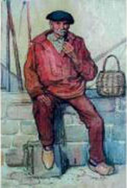 Herve-mathe Oil Painting by Jules Alfred Herve-Mathe