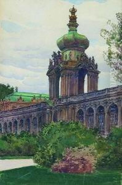 Blick Auf Das Kronentor Des
 Dresdener Zwingers. Oil Painting by Paul Hey