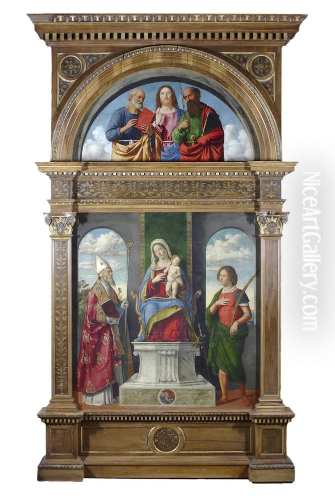 Madonna and Child Enthroned with Saints Oil Painting by Giovanni Battista Cima da Conegliano