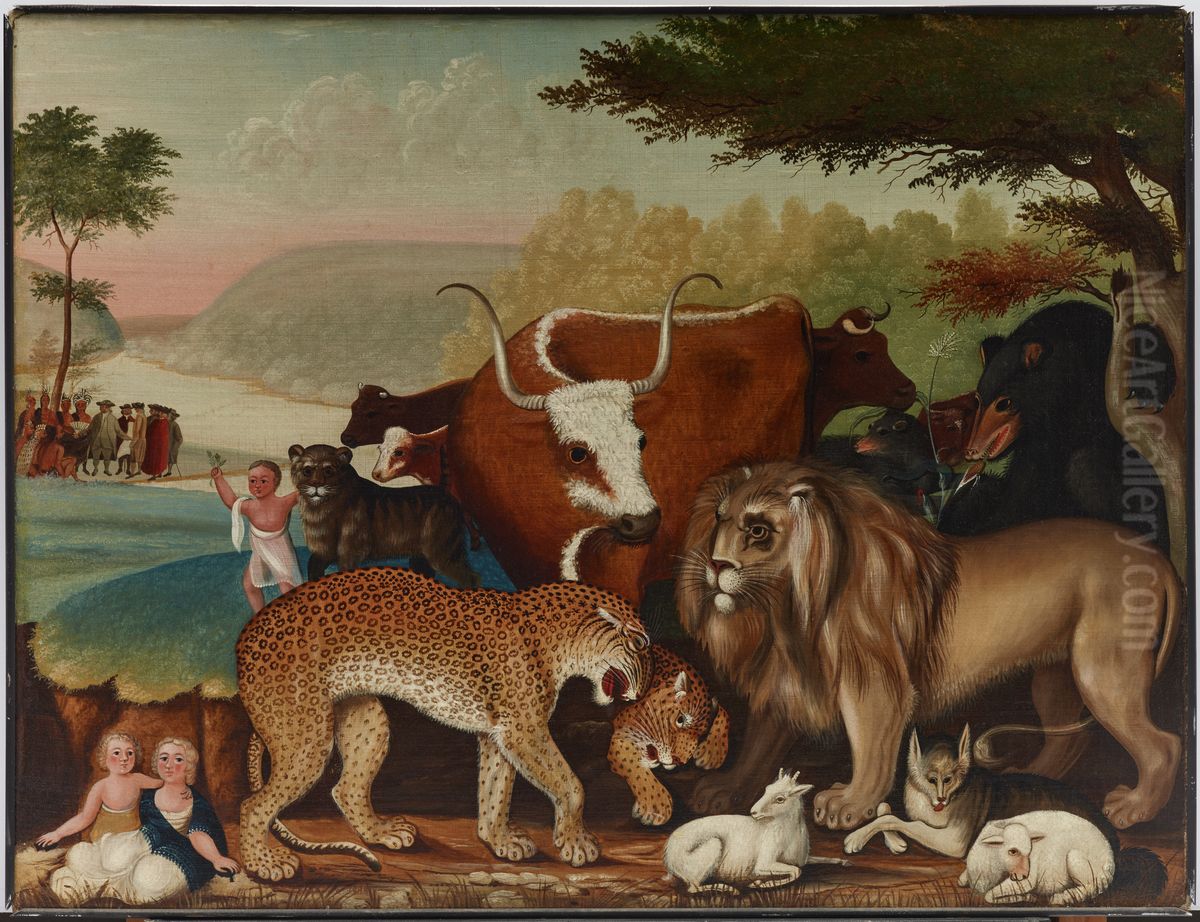 The Peaceable Kingdom Oil Painting by Edward Hicks