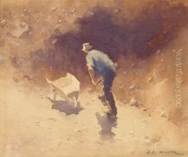 The Clay Pit Oil Painting by Jesse Jewhurst Hilder