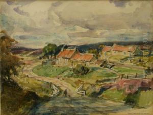 'the Chequers Inn Near Osmotherly Oil Painting by Rowland Henry Hill