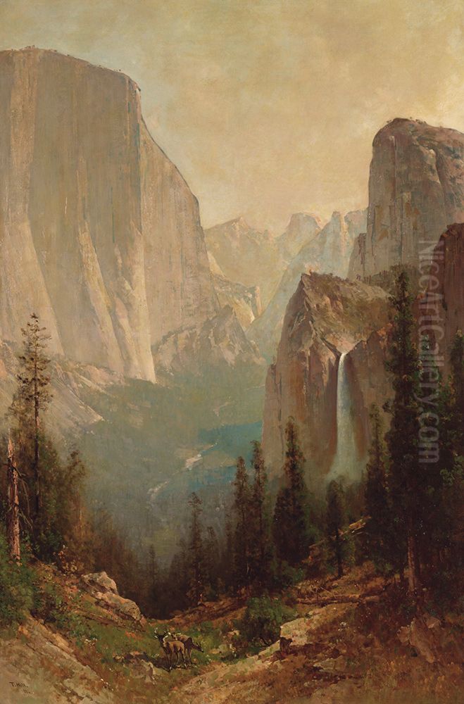 Early Morning, Yosemite Valley Oil Painting by Thomas Hill