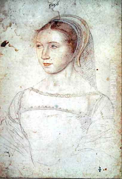 Jossine de Pisseleu, dame Lenoncourt, comtesse de Vignory; c.1535 Oil Painting by (studio of) Clouet