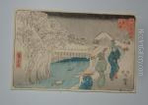 Serie Edo Meisho Oil Painting by Utagawa or Ando Hiroshige