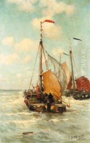 Shipping Offshore
Oil On Canvas Oil Painting by George Hitchcock