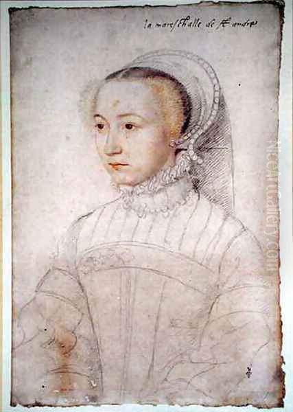 Marguerite de Lustrac (c.1520-74), wife of Jacques d'Albon, seigneur de Saint-Andre, marechal de France, c.1548 Oil Painting by (studio of) Clouet