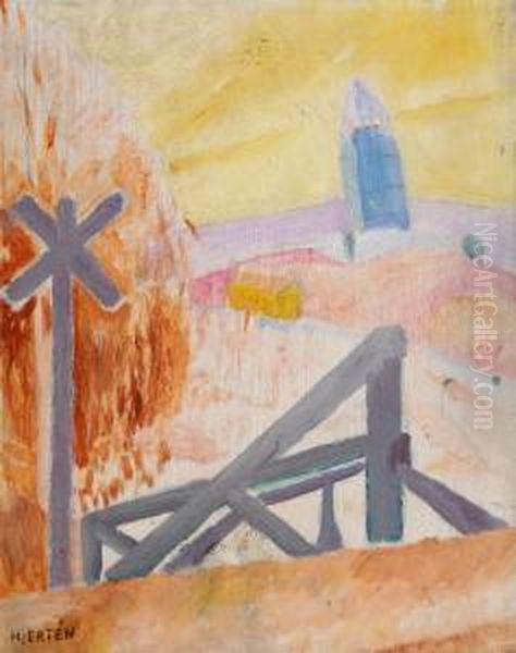 Bla Tornet Oil Painting by Sigrid Hjerten