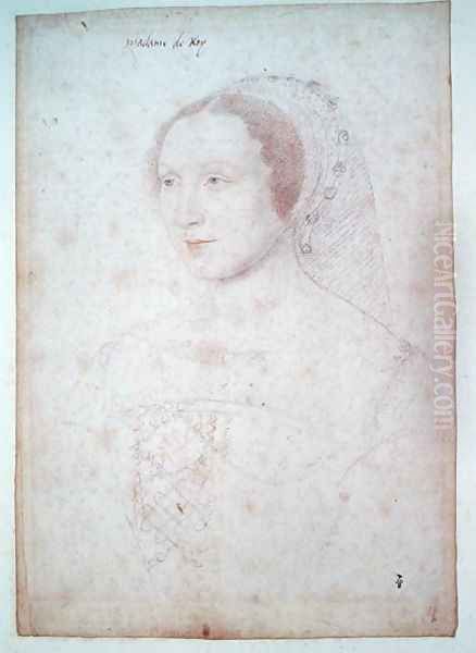 Madeleine de Mailly, wife of Charles de Roye, c.1535 Oil Painting by (studio of) Clouet
