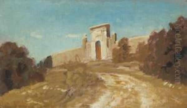Friedhofseingang Bei Duino,triest Oil Painting by Anton Hlavacek