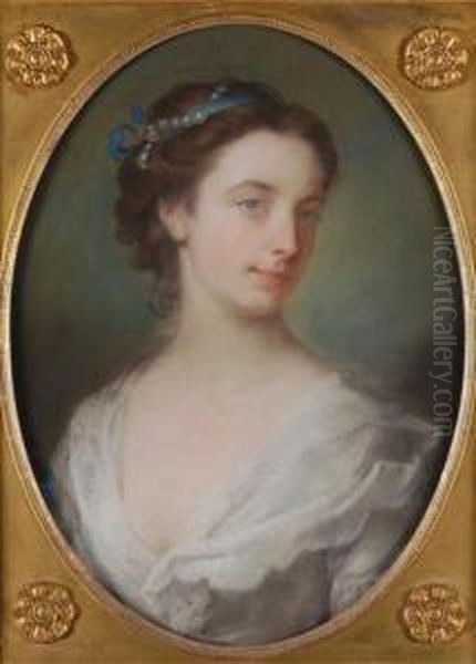 Portrait Of A Lady Head And Shoulders Oil Painting by William Hoare Of Bath