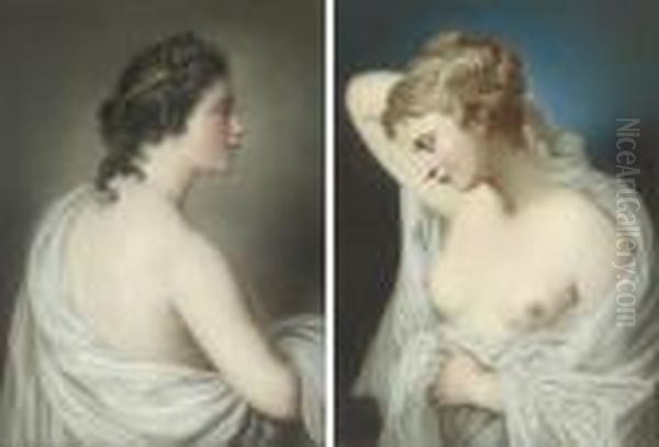 Summer; And Autumn Oil Painting by William Hoare Of Bath