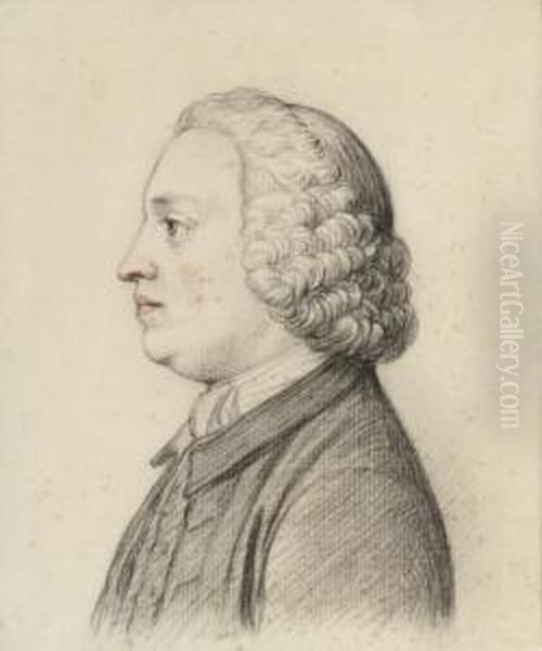 Portrait Of A Gentleman, Bust-length, In Profile To The Left Oil Painting by William Hoare Of Bath