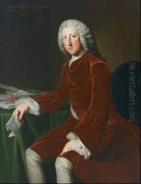 Portrait Of William Pitt Earl Of Chatham Died 11 May Oil Painting by William Hoare Of Bath