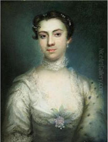 Portrait Of A Young Lady Oil Painting by William Hoare Of Bath