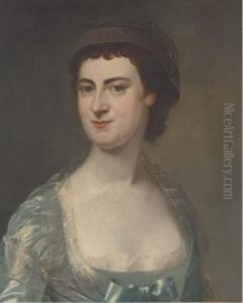 Portrait Of Mrs Mary Knowles Oil Painting by William Hoare Of Bath
