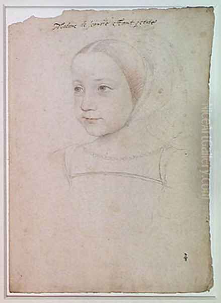 Portrait of Marguerite de France (1523-74) as a Child, c.1527-28 Oil Painting by (studio of) Clouet