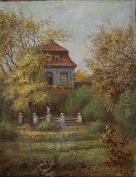 Sonniger Herbsttag Im Park Des Richard Wagner Museums Oil Painting by Ernst I Hodel