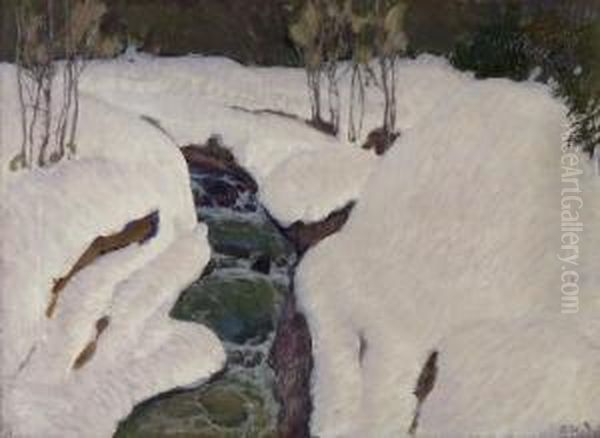 Landschaft Im Berner Oberland Oil Painting by Ernst I Hodel