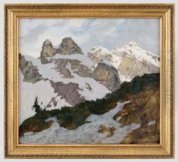 Hodiener Studierte In Wien Und Munchen. Oil Painting by Hugo Hodina Hodiener