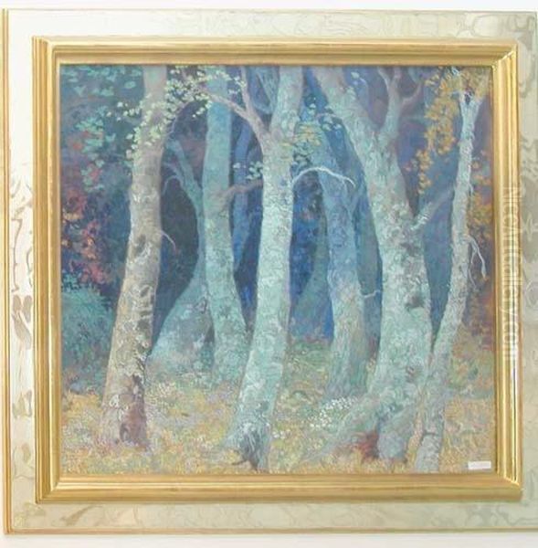 Woodland. Oil Painting by Hugo Hodina Hodiener