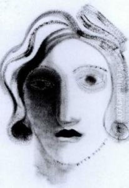 Frauenkopf Oil Painting by Heinrich Hoerle