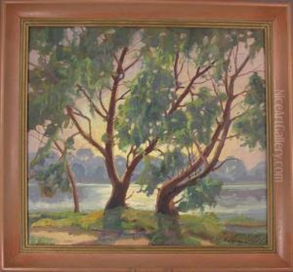 Willow, Old Road Oil Painting by Carl Hoerman