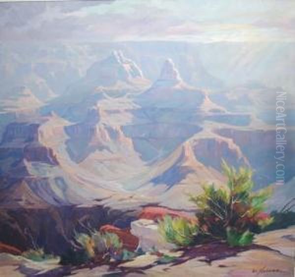Aurora Grand Canyon Oil Painting by Carl Hoerman