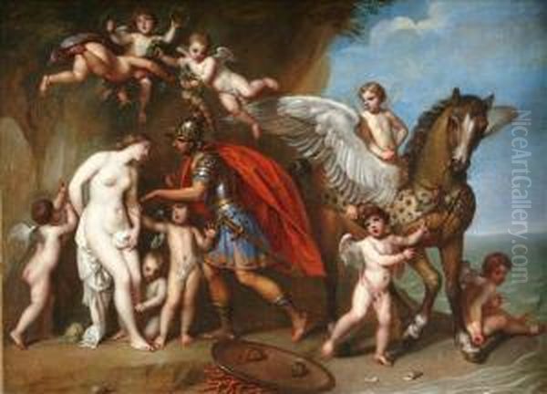 Manner Of Gerard Hoet 
'perseusuntieing Andromeda, Surrounded By Pitti And Accompanied By 
Pegasus Oil Painting by Gerard Hoet