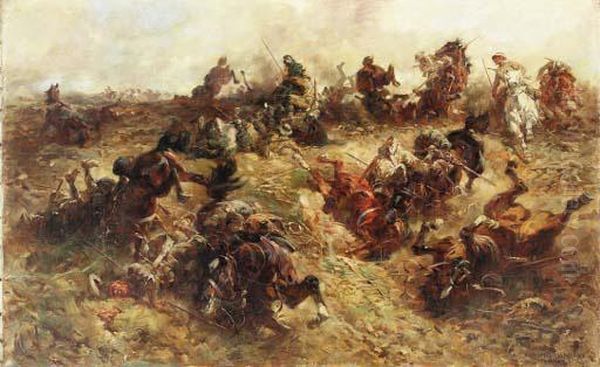 Skirmisch
Oil On Canvas Oil Painting by Anton Hoffmann