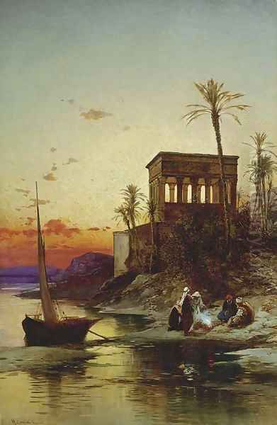 Kiosk of Trajan, Philae on the Nile Oil Painting by Hermann David Solomon Corrodi