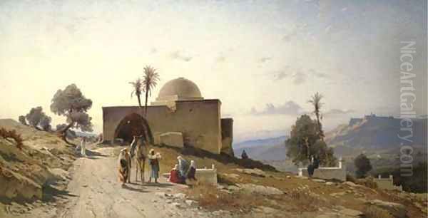 Rachel's Tomb, Bethlehem Oil Painting by Hermann David Solomon Corrodi