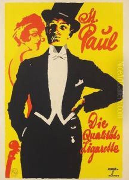 St. Paul - Die Qualitatszigarette Oil Painting by Ludwig Hohlwein