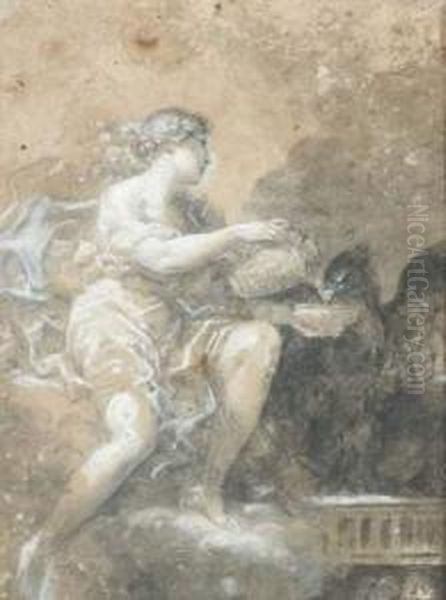Zeus Et Ganymede Oil Painting by Claude Jean Baptiste Hoin