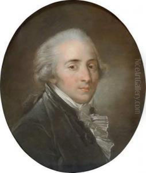 Portrait Presume Du Frere De L'artiste Oil Painting by Claude Jean Baptiste Hoin
