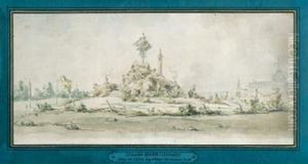 Fete De L'etre Supreme (20 Prairial, An Ii) Oil Painting by Claude Jean Baptiste Hoin