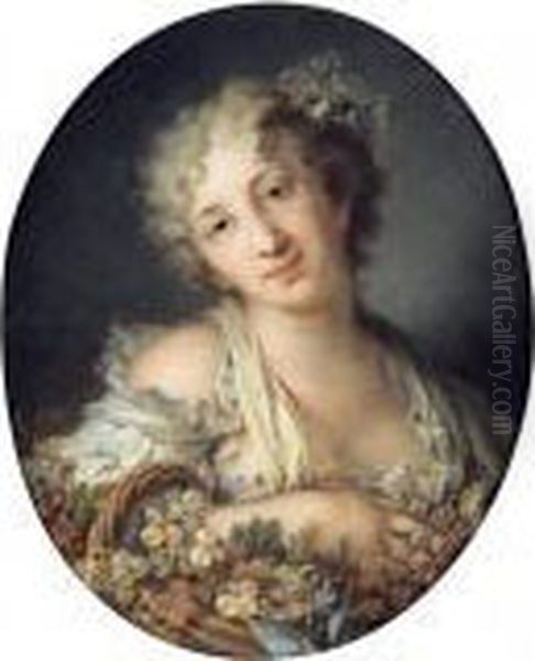 Allegory Of Autumn Oil Painting by Claude Jean Baptiste Hoin