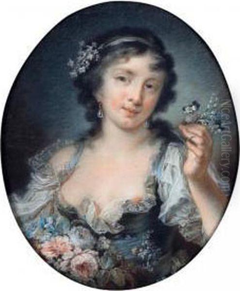 Allegory Of Spring Oil Painting by Claude Jean Baptiste Hoin