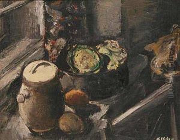 A Still Life Oil Painting by Karel Holan